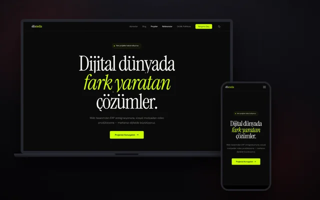 ElfoMedya dijital ajans sitesinin hizmet sayfası tasarımı